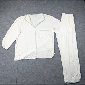 Lenora Pajama Set Womens Small Modal Quiet Luxury Comfort Slinky Lounge Cream